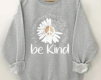 Gray graphic "Be kind" sweatshirt. 3x
