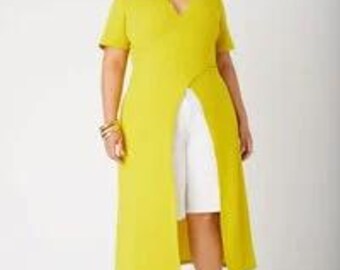 Size 18/20 crisscross textured duster, olive green