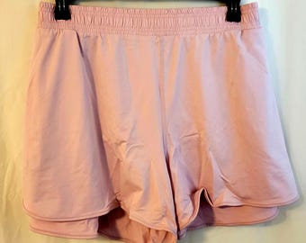 Blush pink plus size shorts.  3x