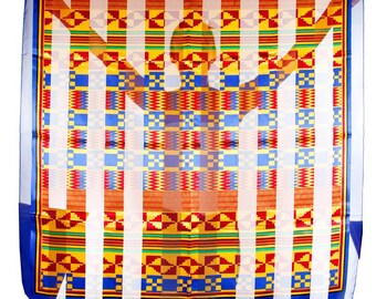 42" x 42" African geometric satin stripe scarf