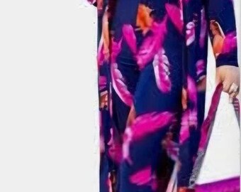 Colorful Tropical fern design 2x pants and duster se