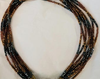 Vintage seed beads torsade style necklace