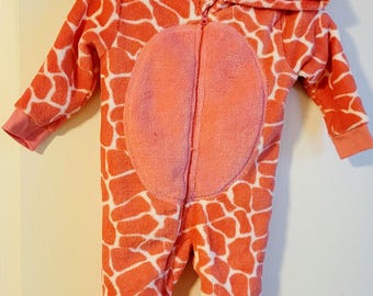 Baby fleece giraffe hodded onesies 3mos