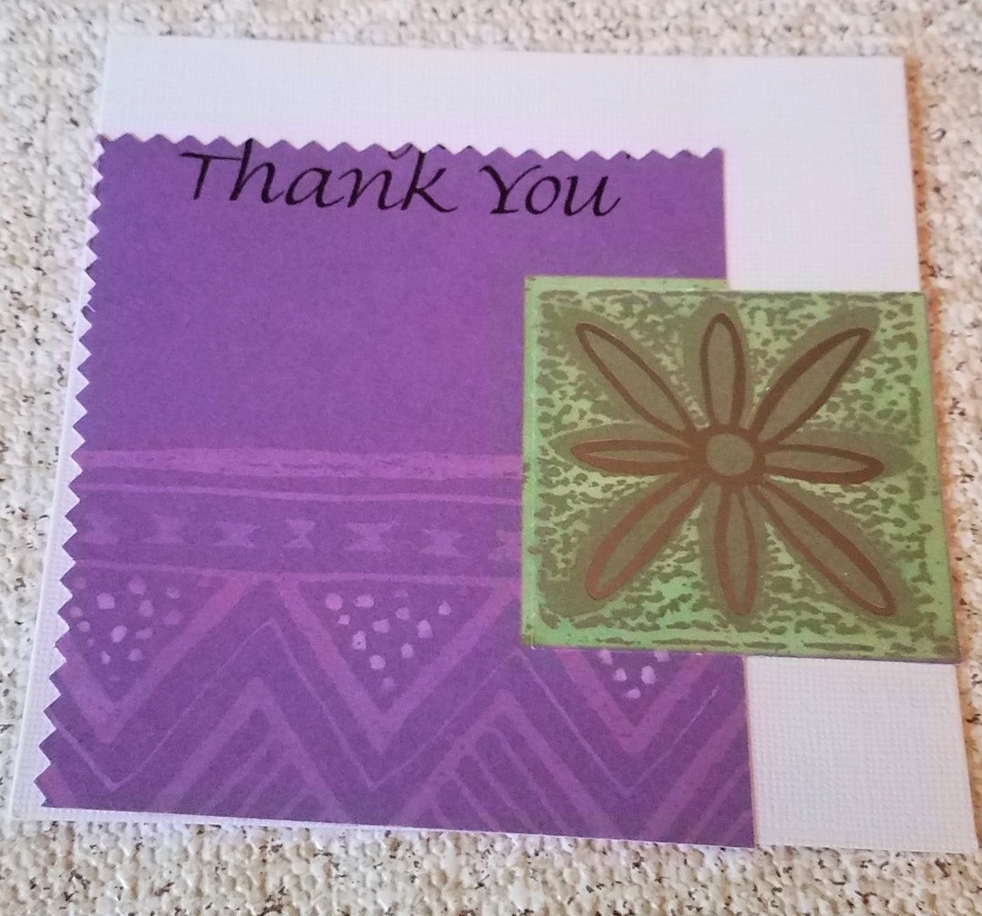 Thank You Card Handmade Thank You Card Large Thank You Etsy