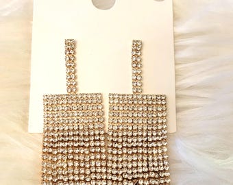 Fashion rhinestone drop earrings