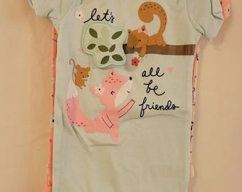 Let's be friend 3pcs set onesies, 12mos