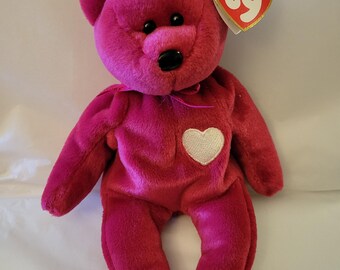 Vintage Valentina the bear, deep Fuchsia