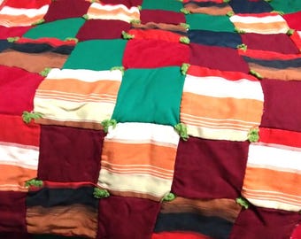 Full size vintage granny square  patch work quilt