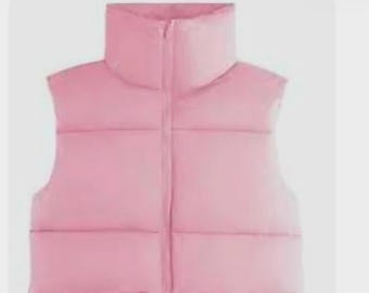XL pink puffer vest