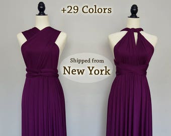 Plum Bridesmaid Dresses, infinity dress, eggplant Evening Dress, convertible dress maternity, bridesmaid gown, party dress Multiway dress
