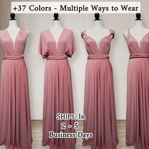 Dusty Rose Bridesmaid Dress Nude infinity convertible Dress, Formal Prom Dress, Party Maternity Dress Maternity Dress plus size & petite image 5