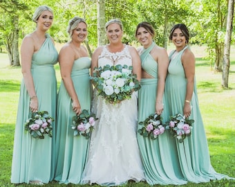 Sage Brautjungfer Kleid Infinity Dress  Abschlussballkleid, Twist-Kleid, Cabrio-Kleider, Cocktailkleider, Multiway-Kleid