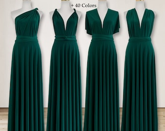 Forest Green Bridesmaid Dress infinity dress Convertible Dress Multi way Dress, Maternity Dress plus size & petite friendly Multiwear