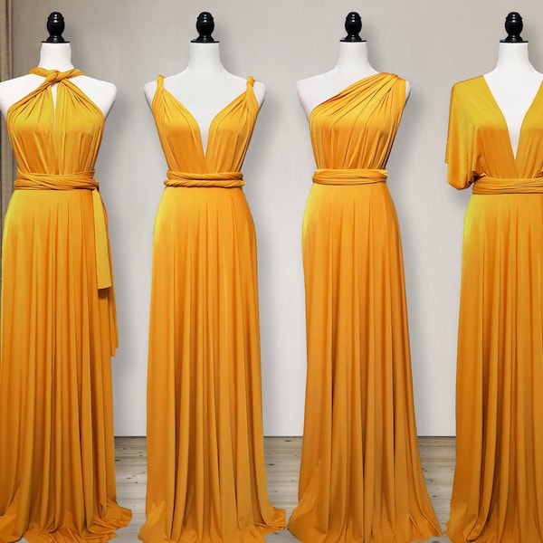 Mustard Bridesmaid Dress infinity dress Mustard Convertible Dress Multi way Dress, Wrap dress Prom Dress, Maternity Dress Plus size & Petite