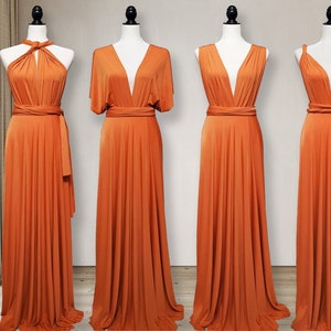 Pumpkin Spice Bridesmaid Dress Pumpkin orange convertible wrap dress, infinity dress Multi-way Wrap Dress Maternity Dress Party Dress