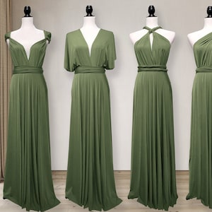 Light Olive Green Bridesmaid Dress infinity dress Convertible Dress Multiway dress Maternity Dress image 1