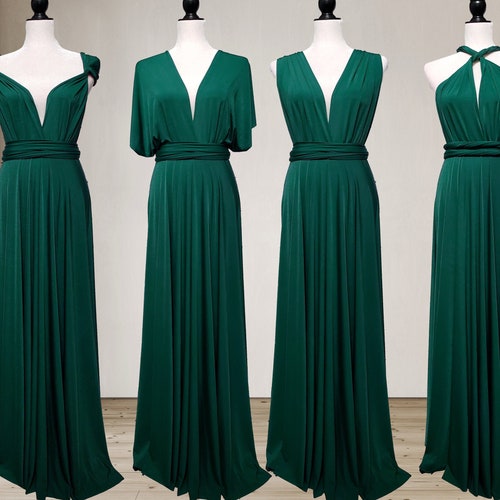 Forest Green Bridesmaid Dress Infinity Dress Convertible Dress Etsy