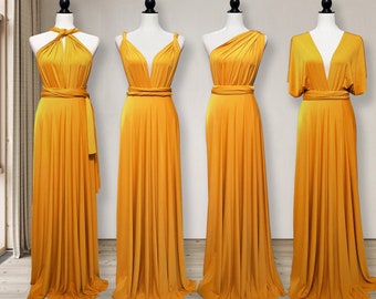 Mustard Bridesmaid Dress infinity dress Mustard Convertible Dress Multi way Dress, Wrap dress Prom Dress, Maternity Dress Plus size & Petite