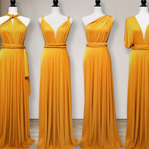 Mustard Bridesmaid Dress Infinity Dress Wrap Dress Convertible - Etsy
