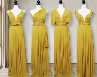 GOLD Bridesmaid dress, Gold infinity dress long, convertible dress, Wrap Dress, prom dress, multiway dress, party Gold dress