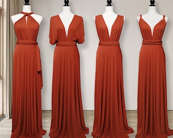 TERRACOTTA Bridesmaid Dress infinity dress Convertible Dress, Wrap dress Prom Dress, Maternity Dress plus size & petite friendly Multiwear