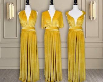 Mustard Velvet Dress - Etsy