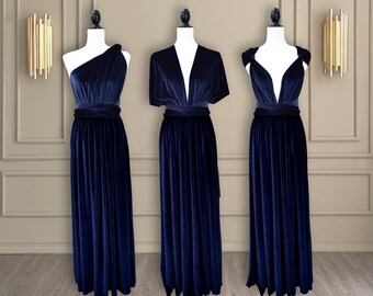 navy velour dress