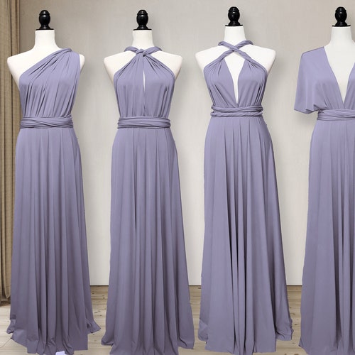 Lilac Grey Bridesmaid Dress Convertible Wrap Dress Lilac Grey - Etsy