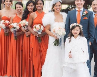 orange dresses for weddings