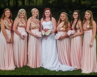 dusty rose sparkly bridesmaid dresses