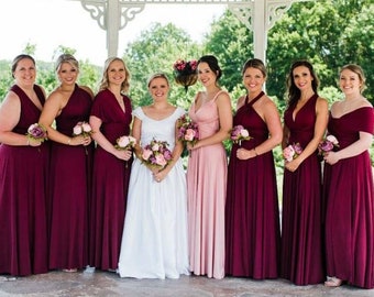 Burgundy Bridesmaid Dress Convertible Dresses Infinity Dress, ball gown, party dress, Coktail Dress, Prom Dress, Maroon Maternity Dress