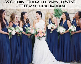 Bridesmaid Dress Navy Infinity Dress Convertible Dress Navy 