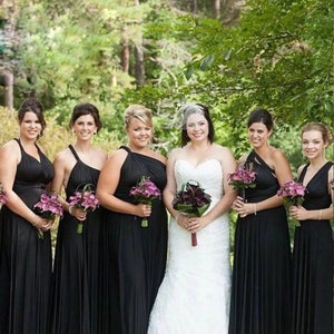 Black Bridesmaid dress, infinity dress, Convertible dress, prom dress, convertible maxi dress, evening dress