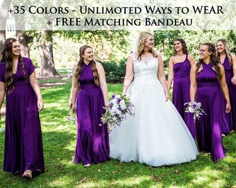 Purple Bridesmaid dress, party dress, convertible dresses, infinity dresses, multi way dress, prom dress, evening dress cocktail dress