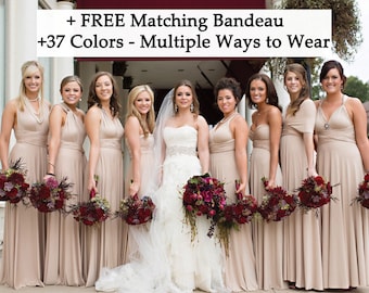 champagne colour dresses bridesmaids