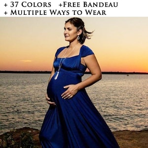 Maternity Dress for Photoshoot | Multiway maternity Wrap Dress Photo shoot | Maternity Gown available in +37  color|  muliple ways to Wear