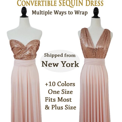 rose gold sequin dress long plus size