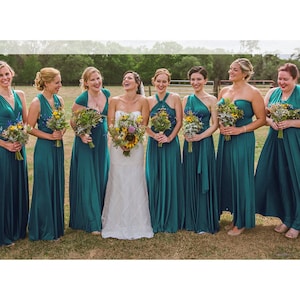 Teal green Wrap dress convertible bridesmaid dresses, infinity dress, sororities dress, infinity dress, prom dress, Ball gown image 1