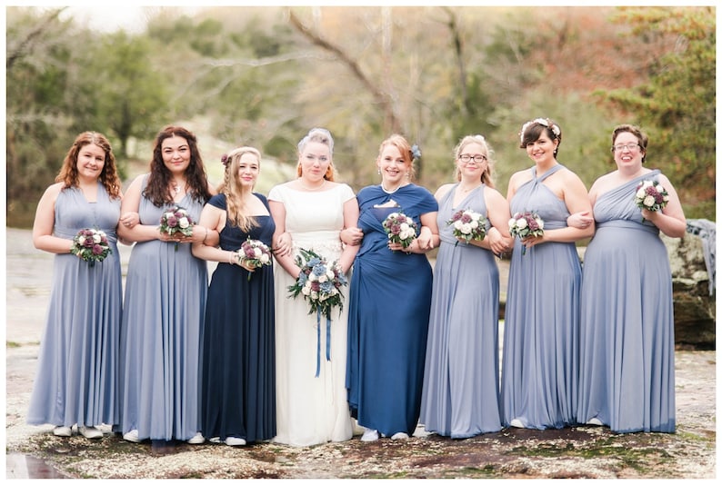 Dusty Blue Bridesmaid Dress infinity dress Periwinkle convertible Infinity Dress Dusty Blue Prom Dresses Maternity Dress Plus Size & Regular image 3