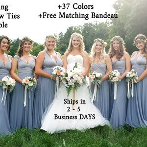 Dusty Blue Bridesmaid Dress infinity dress Periwinkle convertible Infinity Dress Dusty Blue Prom Dresses Maternity Dress Plus Size & Regular zdjęcie 2