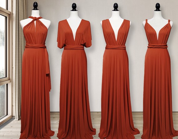 TERRACOTTA Bridesmaid Dress Infinity Dress Convertible Dress, Wrap Dress  Prom Dress, Maternity Dress Plus Size & Petite Friendly Multiwear 