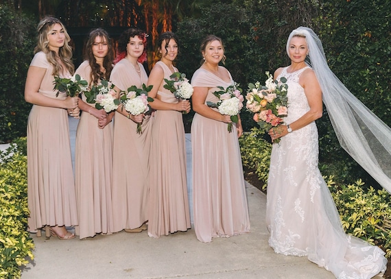 Affordable convertible top bridesmaid dress