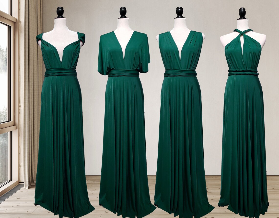 Forest Green Bridesmaid Dress Infinity Dress Convertible Dress - Etsy