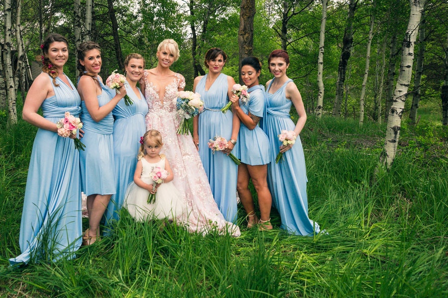 Baby Blue Infinity Bridesmaid Dress, Sky Blue Convertible Dresses ...