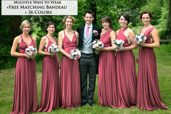 rosewood color bridesmaid dresses