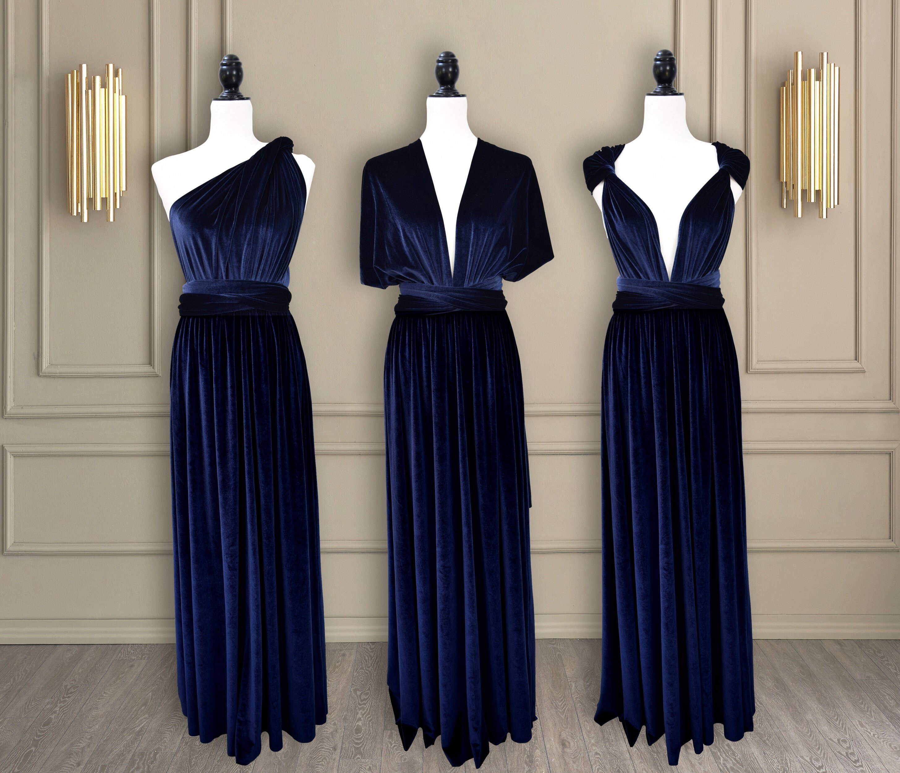 infinity gown navy blue