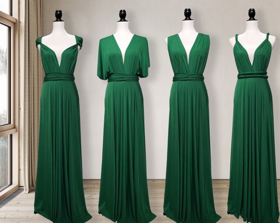 Emerald Green Bridesmaid Dress, Emerald Green Infinity Dress Prom