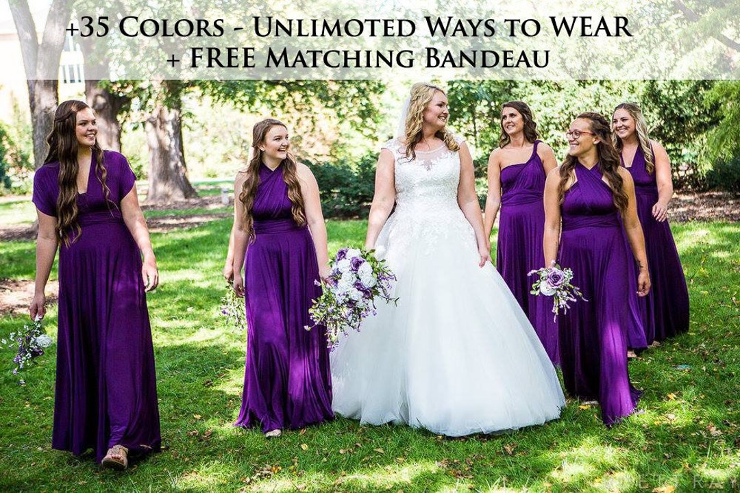 Pink Multi-Ways To Wear Maxi Bridesmaid Dress