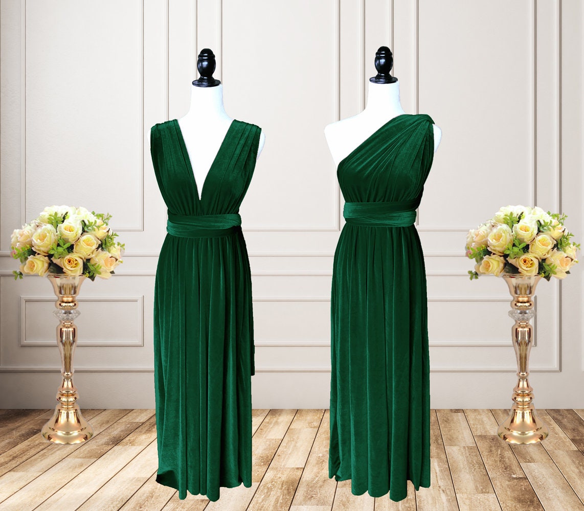 Velvet Dress Emerald Green Velvet Bridesmaid Dress Velvet | Etsy