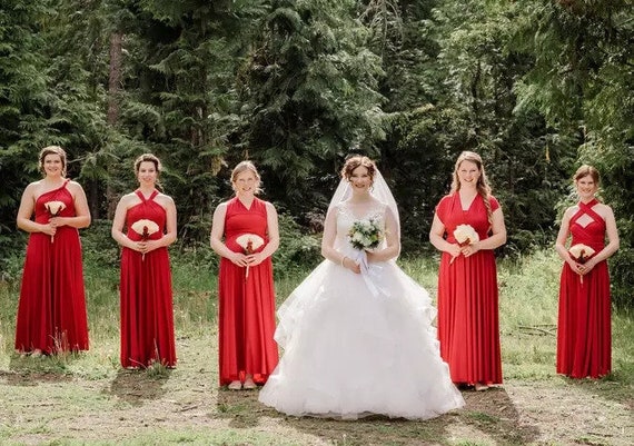 bridesmaid dresses red